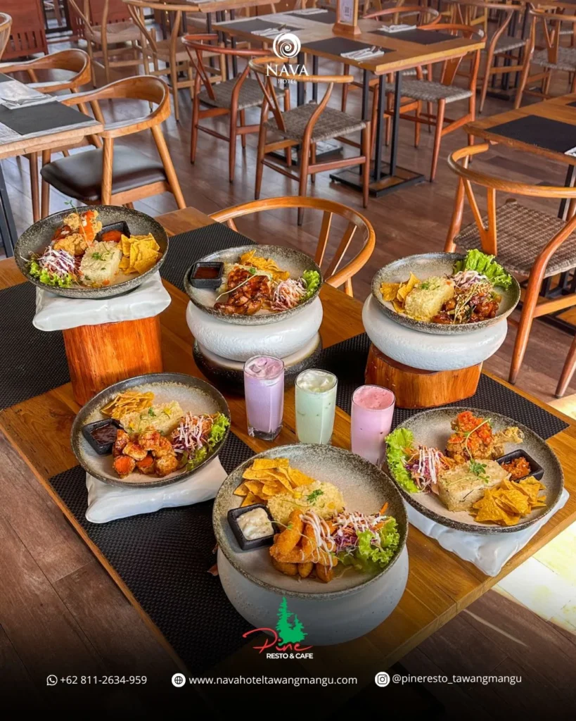 menu of the month pine resto nava hotel tawangmangu chicken mentai